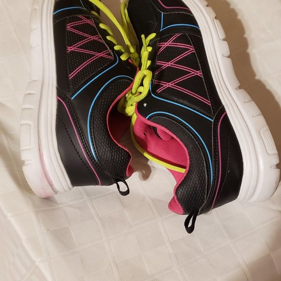 Sneakers, Neon colors with black, size 8, Good Condition - Picture 2 of 9